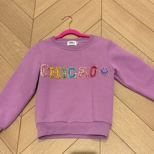 Lola & Boys Purple Kids Sweatshirt with Colorful 'CHICAGO' Design size 8